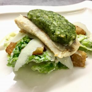 Hake fillet , ceasar salad , posh restaurants in blackpool